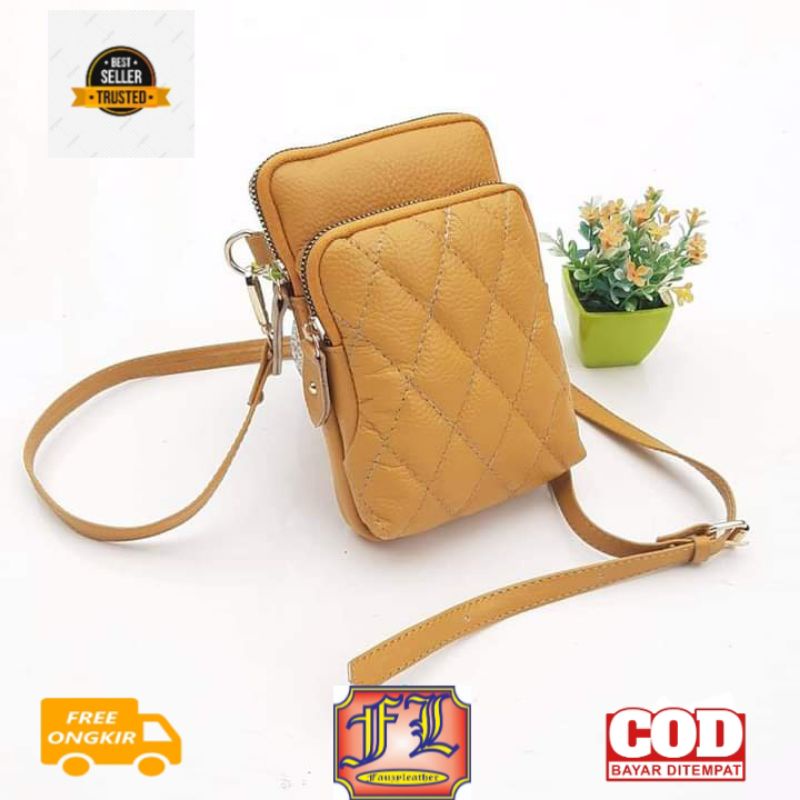 Tas selempang hp wanita kulit asli