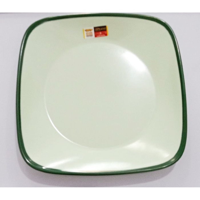 Piring Persegi Datar Enamel 9 inch PE-09B4 - Golden Dragon Melamine