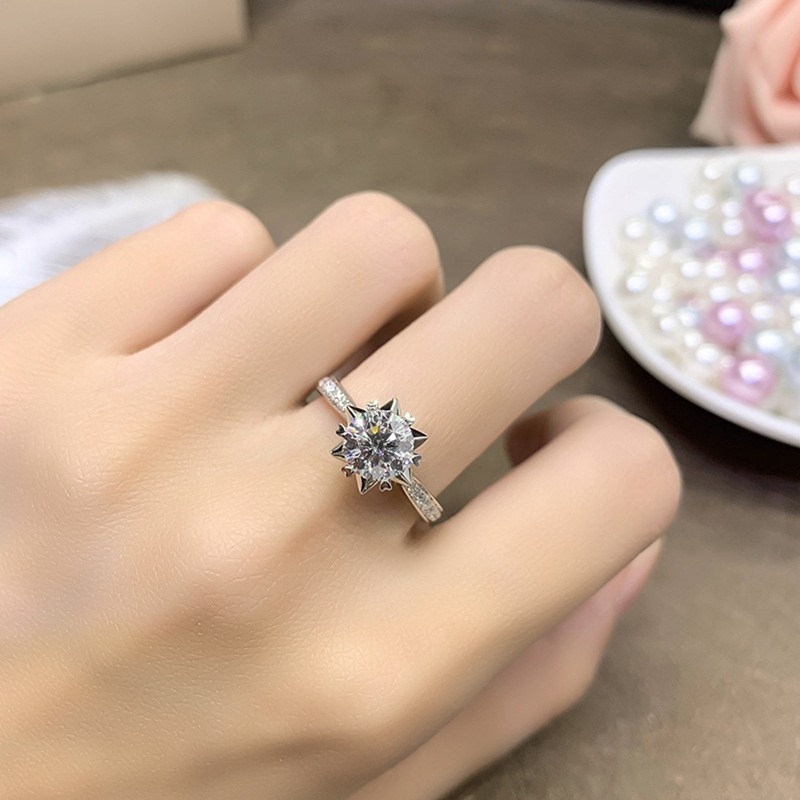 Fashion Inlaid Diamond Ring Classic Elegant Ring