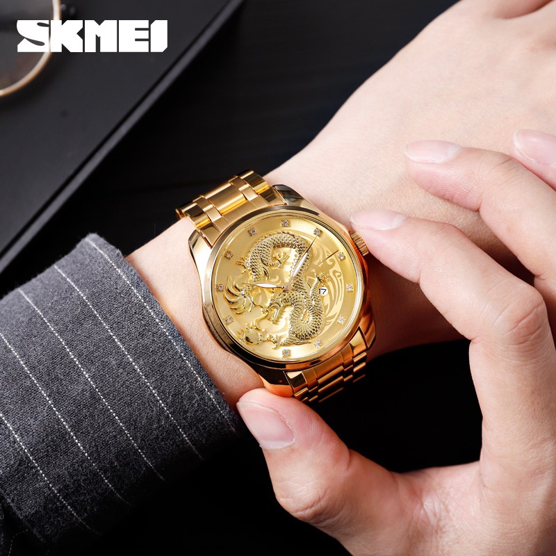 [NEW] SKMEI ORIGINAL 9193 DRAGON GOLD