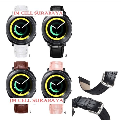 Leather Crocodile Strap 20mm For Samsung Galaxy Watch Active - Gear Sport - Xiaomi Huami Amazfit BIP