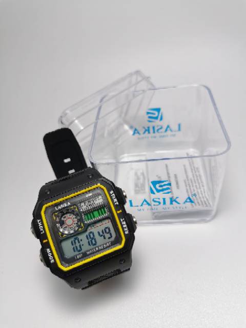 Jam tangan digital model segi petak Sporty water Resist Lasika 897