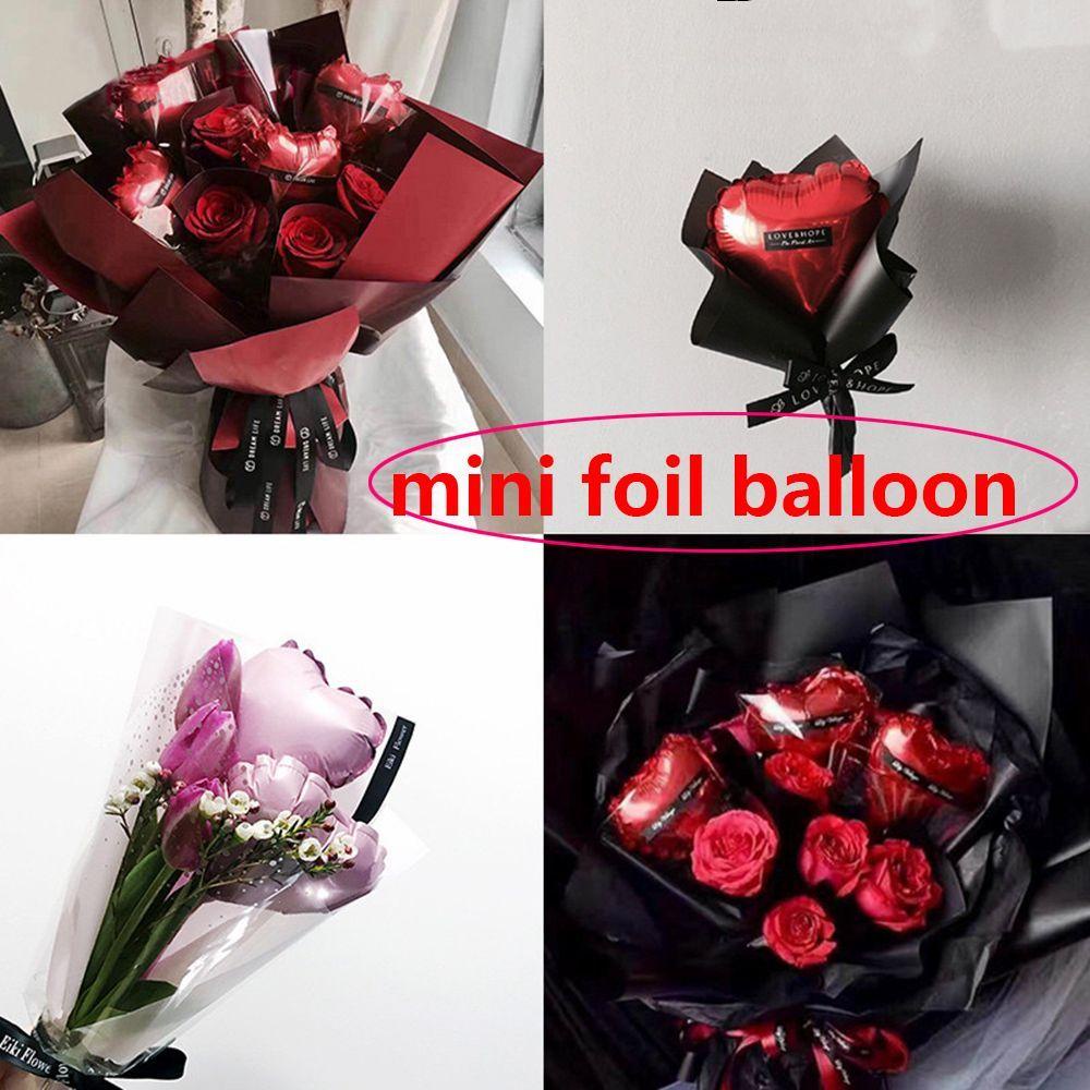 Solighter 5inch Balon Foil Pernikahan Bentuk Bintang Balon Hati