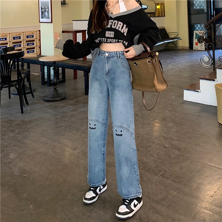 Celana Jeans Wanita Highwaist Loose Import / Murah Lucuuk Hangover Kulot Jeans Wanita