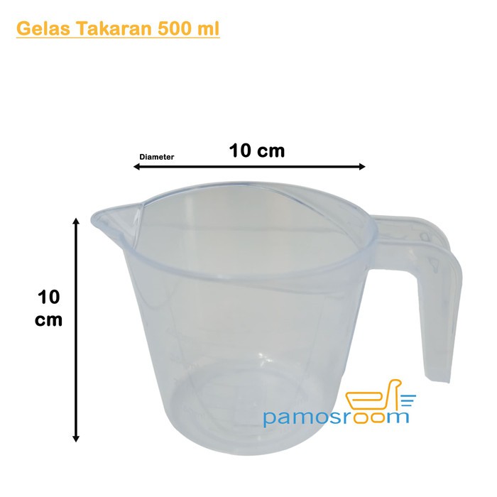 Pamos Gelas Takar 500ml Gelas Ukur Plastik Takaran Air 500ml FoodGrade