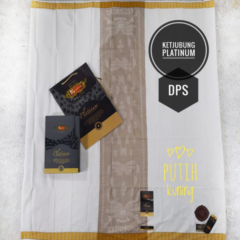 Sarung Ketjubung motif DPS Putih Polos Termurah