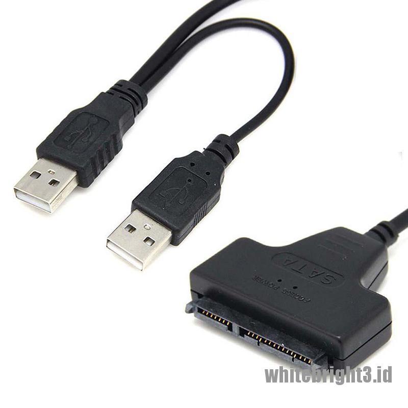 &lt; White3 &gt; Kabel Adapter USB 2.0 Ke SATA Serial ATA Untuk HDD SSD 2.5 &quot;Laptop