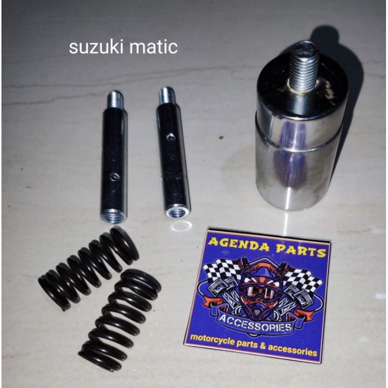 1SET PENINGGI SHOCK DEPAN BELAKANG+PER REBOUND  4CM . SESUAI VIDEO INI-UNTUK SEPEDA MOTOR MATIC YG SHOCK BLK SATU