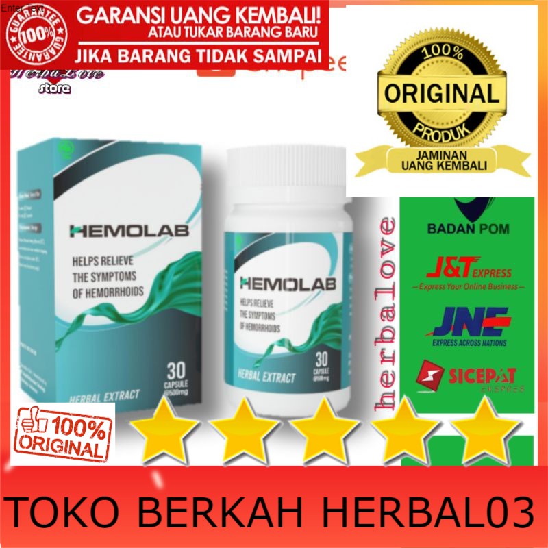 100% ASLI HEMOLAB ASLI 100% ORIGINAL OBAT HERBAL WASIR AMBEIEN AMAN RESMI BPOM