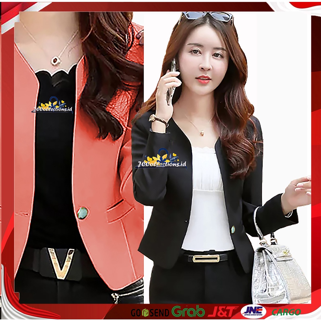 Blazer Kerja Wanita Korea Big Size / Blazer Oversize Wanita Outer Kerja Kantor Wanita Jumbo Seoyung - JCCollections