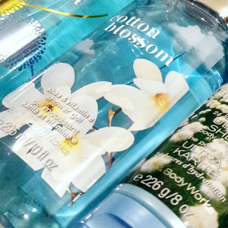 BATH &amp; BODY WORKS BBW COTTON BLOSSOM SERIES MIST LOTION SHOWER GEL BODY CREAM HAND CREAM SHOWER GEL BODY CREAM LOTION MIST WASH WALLFLOWER ROOMSPRAY SCENTPORTABLE GENTLE GEL DEEP CLEANSING GENTLE FOAMING CREAMY LUXE