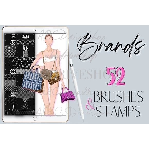 Procreate Brush - Brands Fashion Stamps Brushes