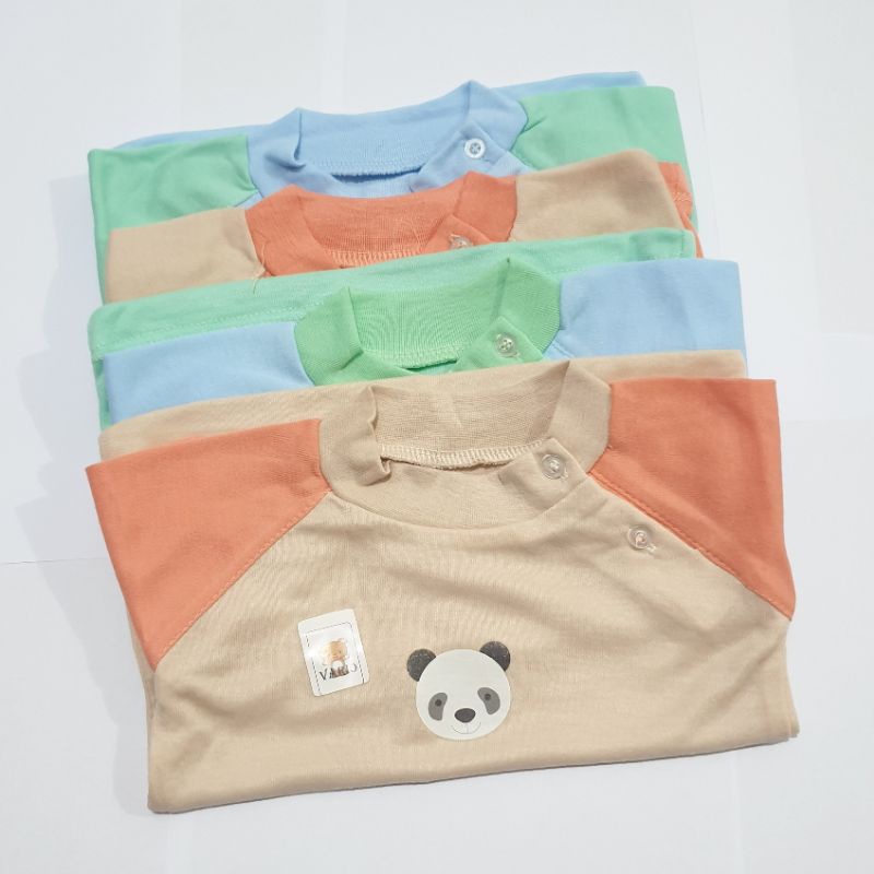 Baju Bayi Polos Sticker Lengan Pendek Bahan Kaos Lembut Halus / Kaos Bayi Kancing Pundak - 40104002