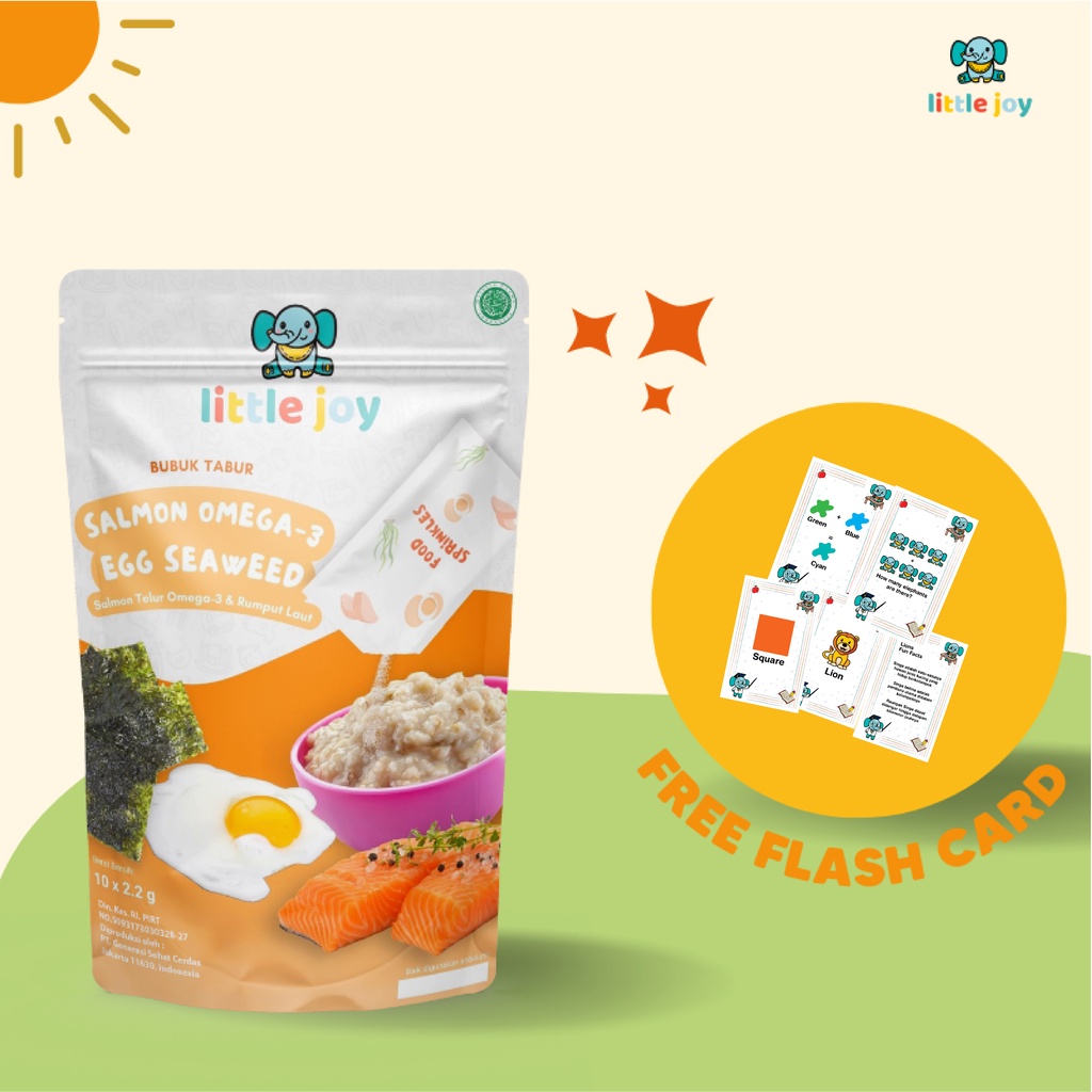 Little Joy Bubuk Tabur Gizi - Salmon Omega 3 - Free Flash card Edukatif BB Booster Mpasi