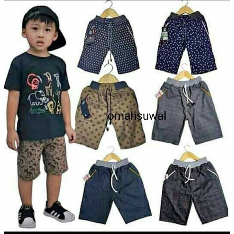 CELANA ANAK TK/SD 6-14 TAHUN/ CELANA PENDEK MOTIF ANAK/CELANA KOLOR ANAK RANDOM/CELANA DISTEO ANAK