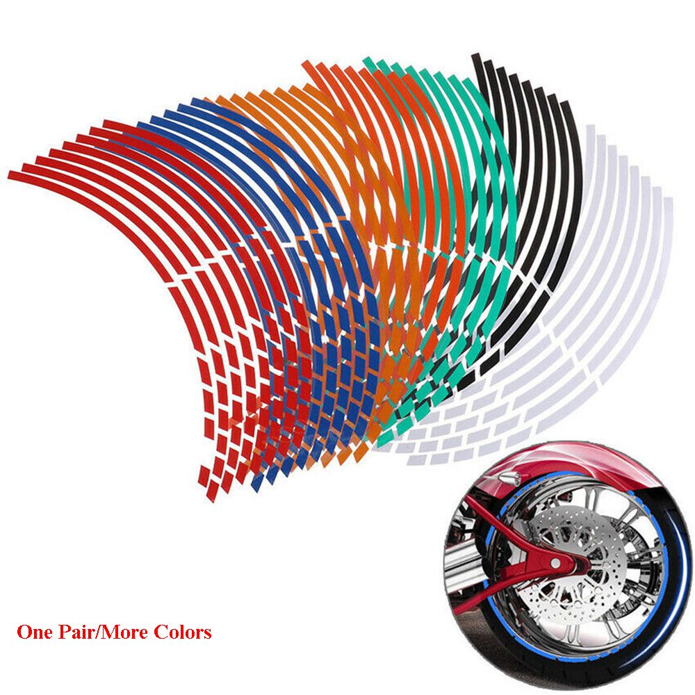 TOP Hot Reflective Rim Tape Accessories Motorbike  Decals Wheel Sticker Auto New Personality Wheel Decoration Tire Strips/Multicolor