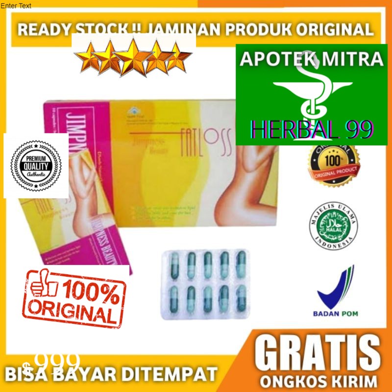 100% ASLI Obat Pelangsing Badan Herbal Ampuh Super 1 Hari 1 Kg Fatlos Slim Fast Original Fatloss