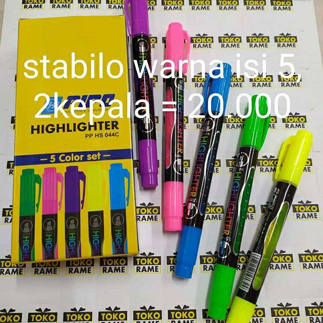 

Stabilo set isi 5 warna Pipo