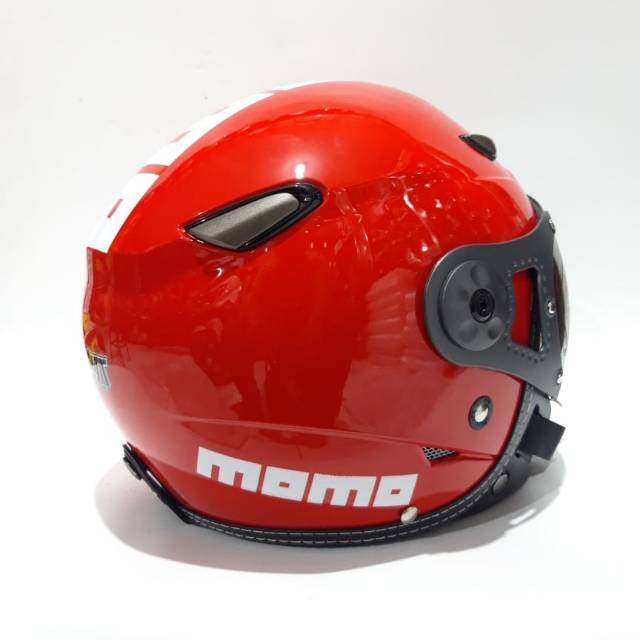 Helm Bogo Momo Pilot Merah Gloss