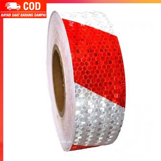 (100% BARANG ORI) TaffPACK Car Reflective Sticker Warning Strip Tape Two Color 5x300cm