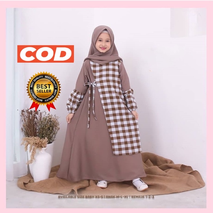 Dress Anak Perempuan Usia 8 12 Tahun Rabya kids free hijab Model 2021 Murah Muslim Anak Perempuan Dress Anak Perempuan  Elegan Busana Muslim Syari L4Y0 Kekinian Ready Stock Bisa COD Kualitas Premium Muslimah Lucu Terbaru Baju Lebaran