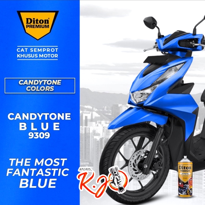 Pilok Pilox 9309 DITON Premium Candy Tone Blue Biru Transparan Cat Otomotif Mobil Sepeda Motor