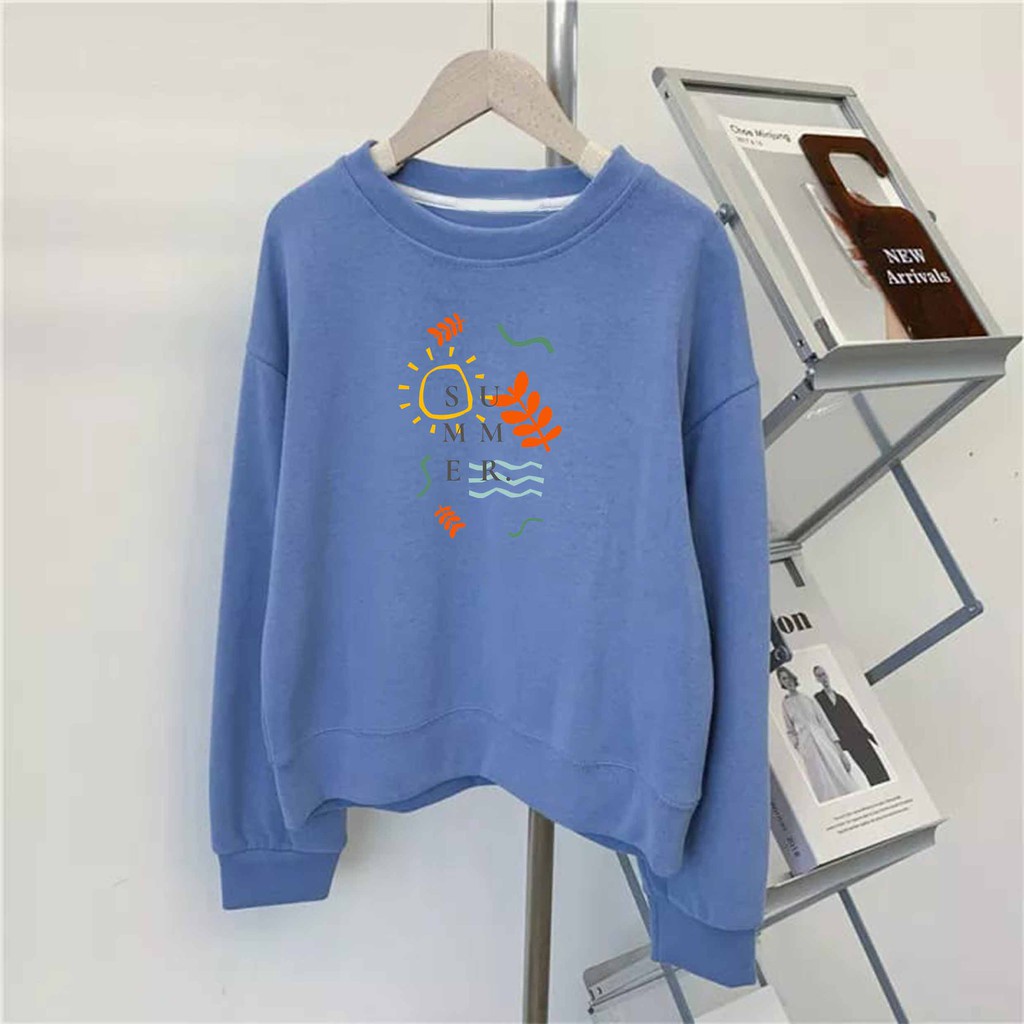 SWEATER WANITA CASUAL SUMMER AESTHETIC FLEECE HALUS KEREN TERBARU'