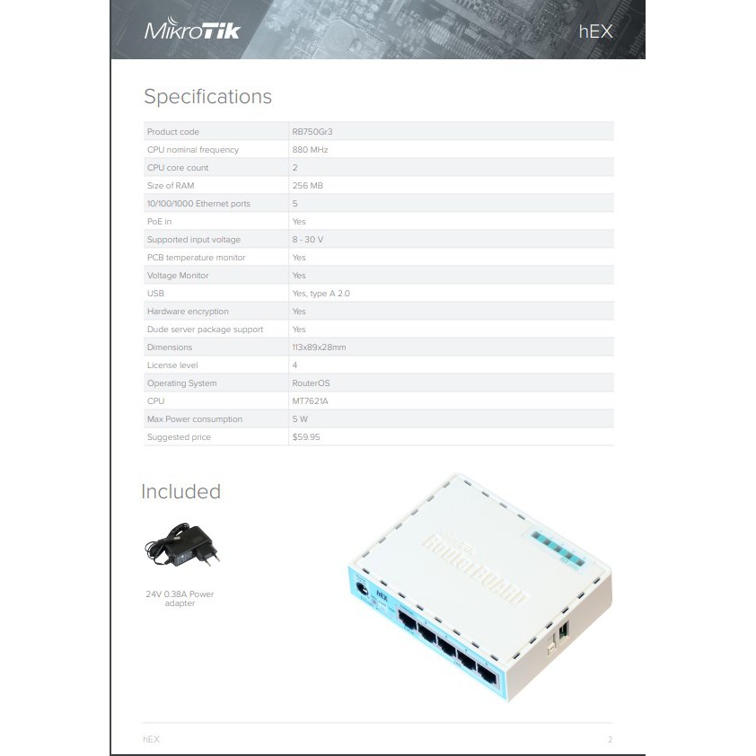 MikroTik hEX RB750Gr3