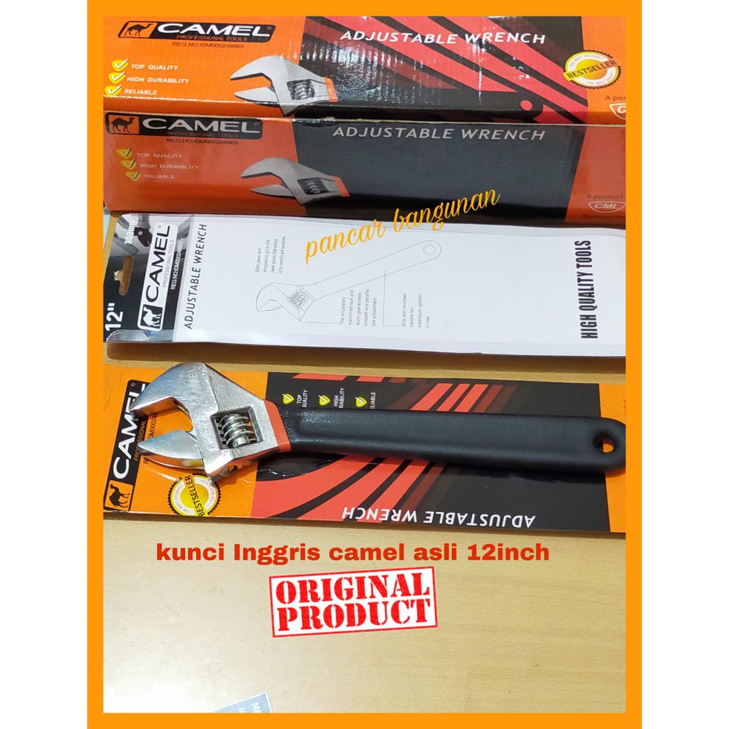 KUNCI INGGRIS 12 INCH CAMEL - ADJUSTABLE WRENCH 12 INCH - CAMEL KUNCI INGGRIS 12 INCH - KUNCI INGGRI
