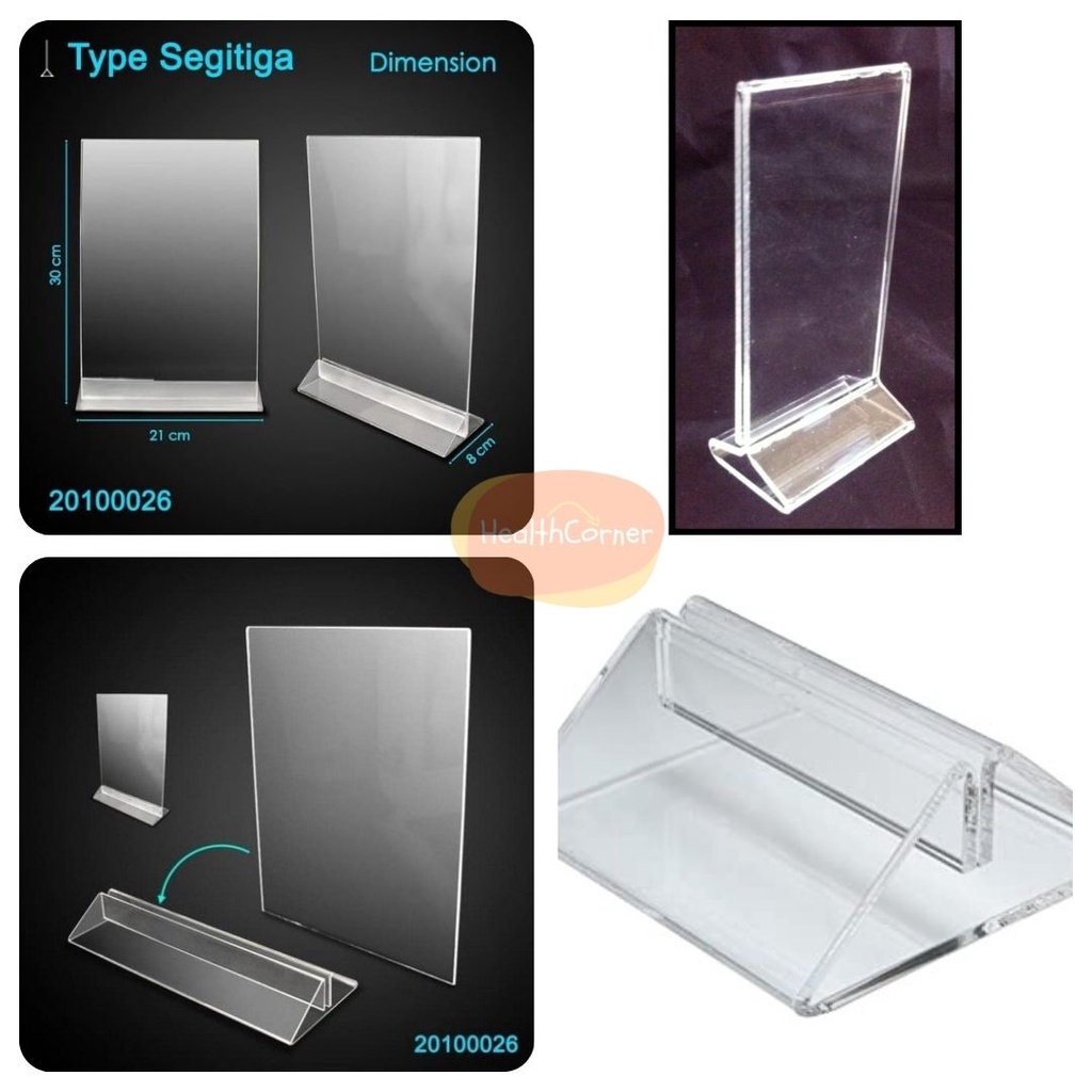 

Tempat Brosur / Tent Holder / Tent Akrilik Display A5 Segitiga