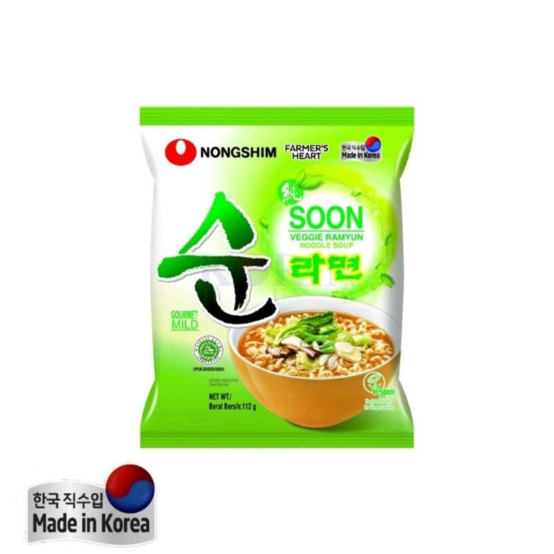 

Nongshim Soon Veggie Ramyun korea Noodle Vegetarian 112gr (halal)