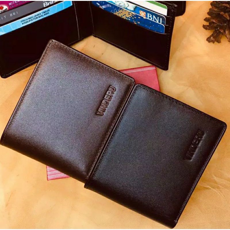 (PREMIUM) Vinderu Dompet Pria Bahan Kulit Sapi Asli / Dompet Cowok