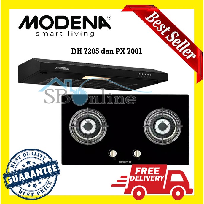 Paket Kompor Tanam Domo + Cooker Hood Modena - DH 7205 + PX 7001