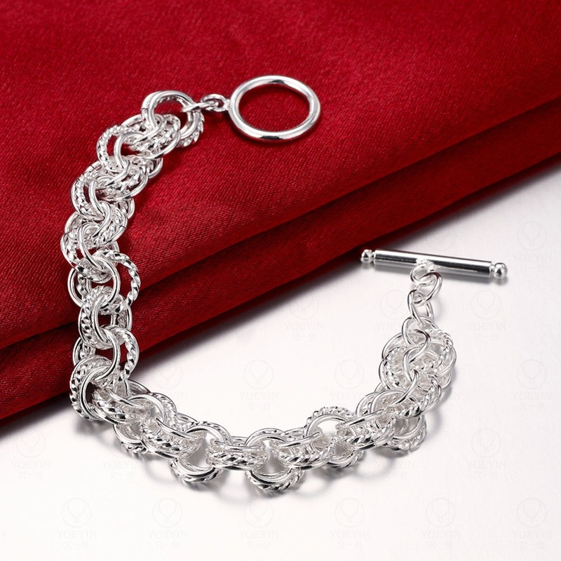 [Ready Stock]Fashion Personality Hollow out Bracelet Elegant Silver Plated Bracelet