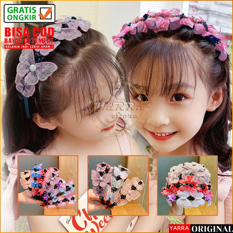 Bando Korea Anak Perempuan Aksen Sayap Kupu Aksesoris Hiasan Rambut Wanita Fashion Bandana import AK161