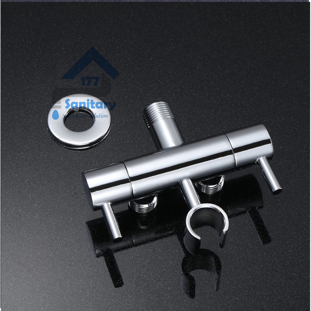 Kran Cabang KUNINGAN mini bracket CK2- Keran Air Double gantungan Shower dobel sower Dua brass faucet unik unique /i34