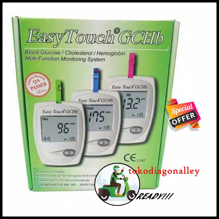 Alat Cek Hb Hemoglobin Gula Darah Kolesterol Set Komplit Tas Easy Touch GCHB 3 in 1