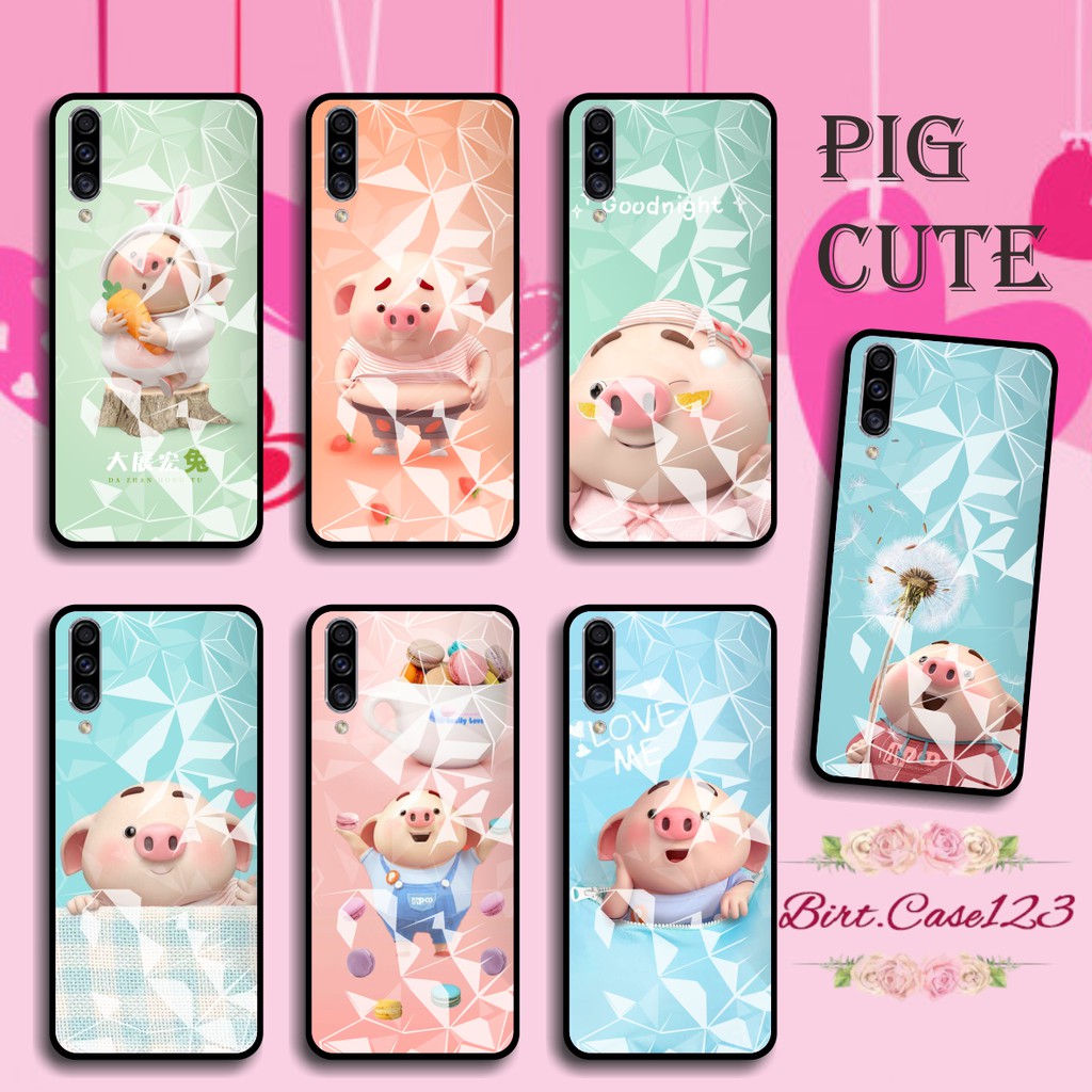 softcase diamond gambar PIG CUTE Vivo Y91 Y17 Y12 Y15 Y93 Y95 Y81 Y83 Y71 Y53 V5 V7 Y30 Y50 BC468