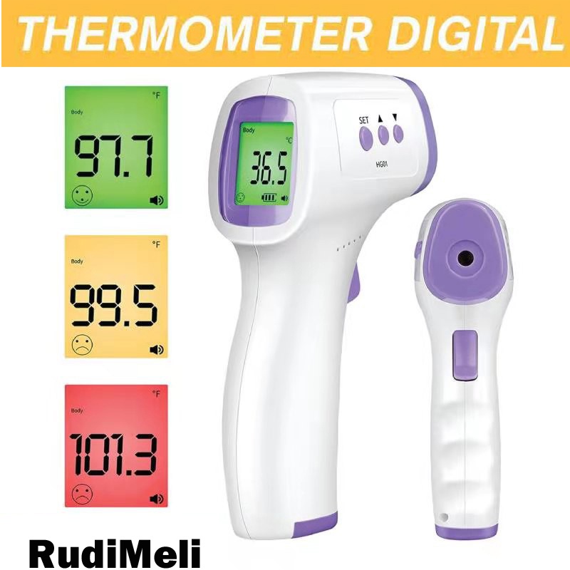 Alat Pengukur Suhu Badan tembak Termometer Gun Termometer Infrared Thermometer Digital+ baterai lengkap