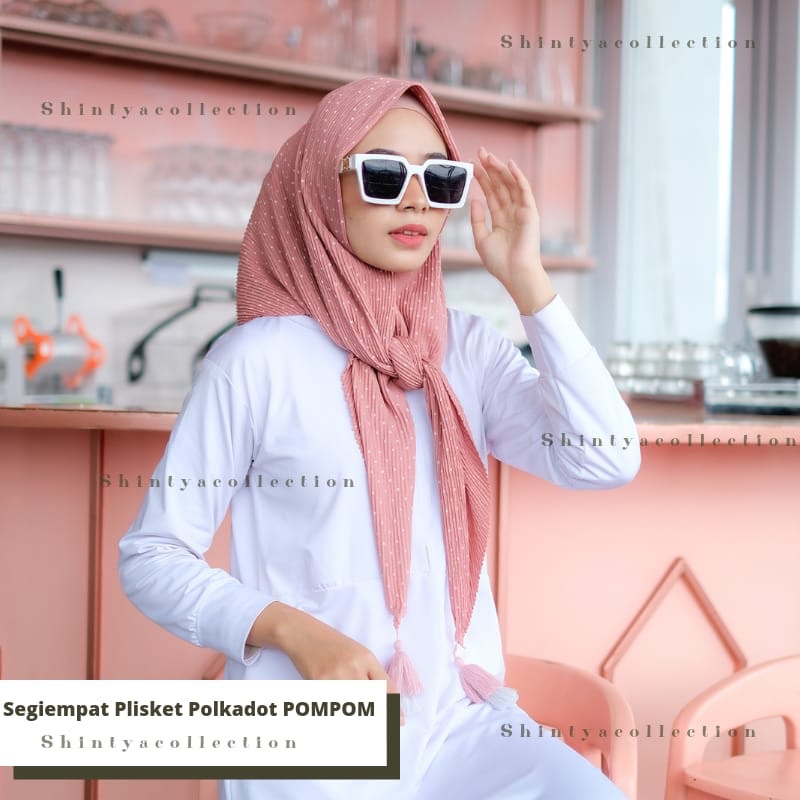 INNARA  | Segi Empat Plisket Tassel polka