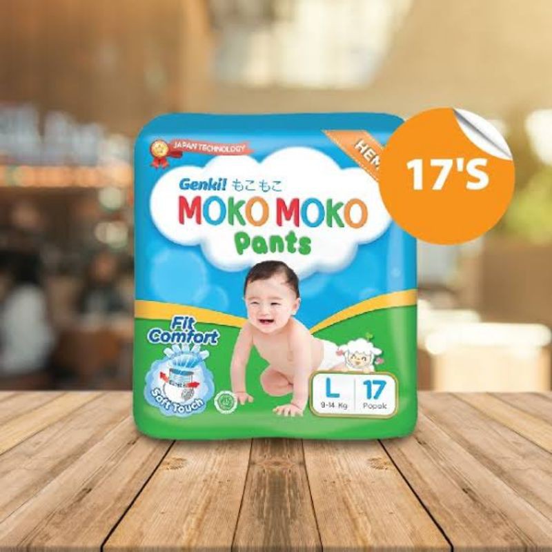 Genki moko moko M19 / L17 diapers popok celana bayi