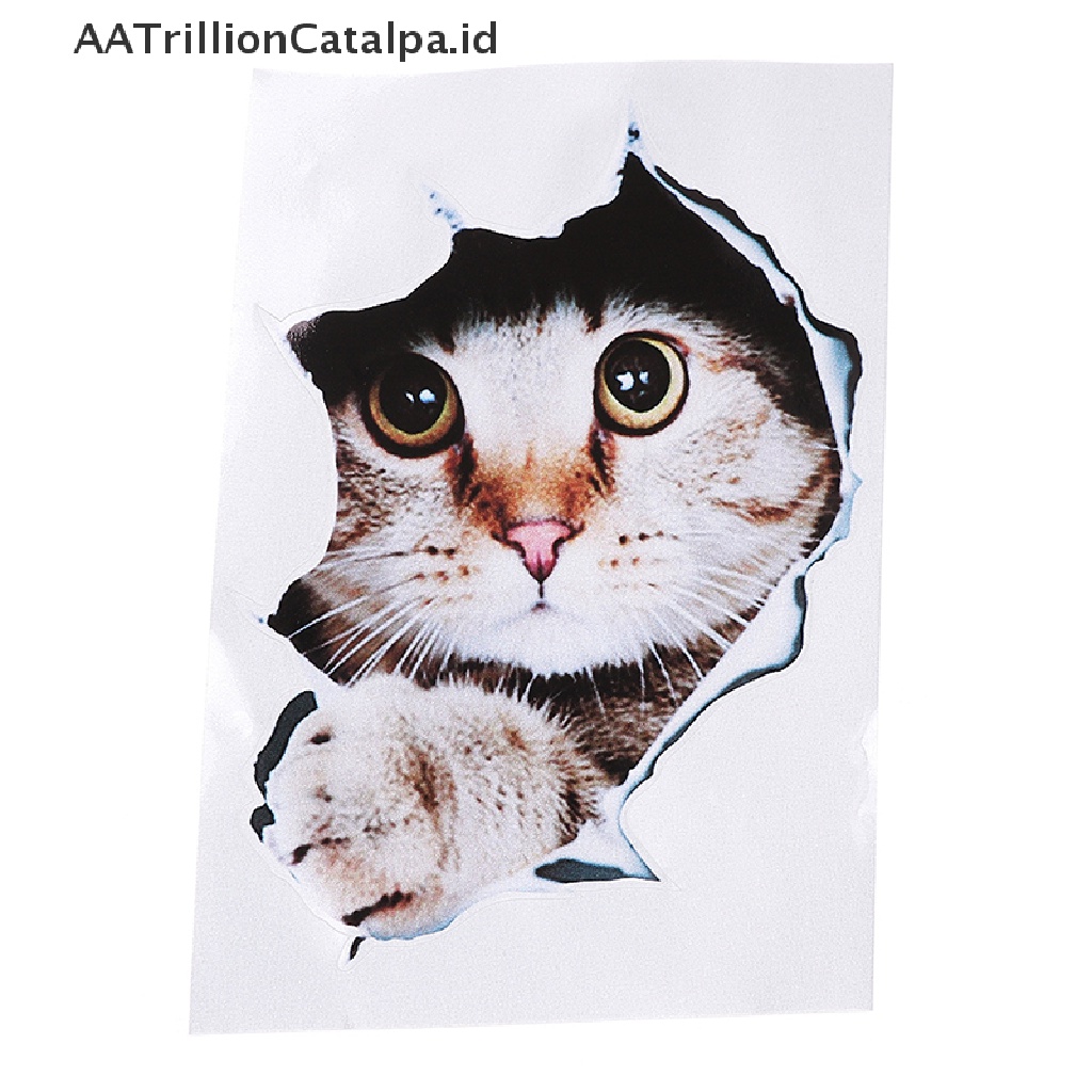 Aatrillioncatalpa 1 Pc sticker decal Reflektor Dekorasi Mobil Bahan vinyl Gambar Kucing 3D