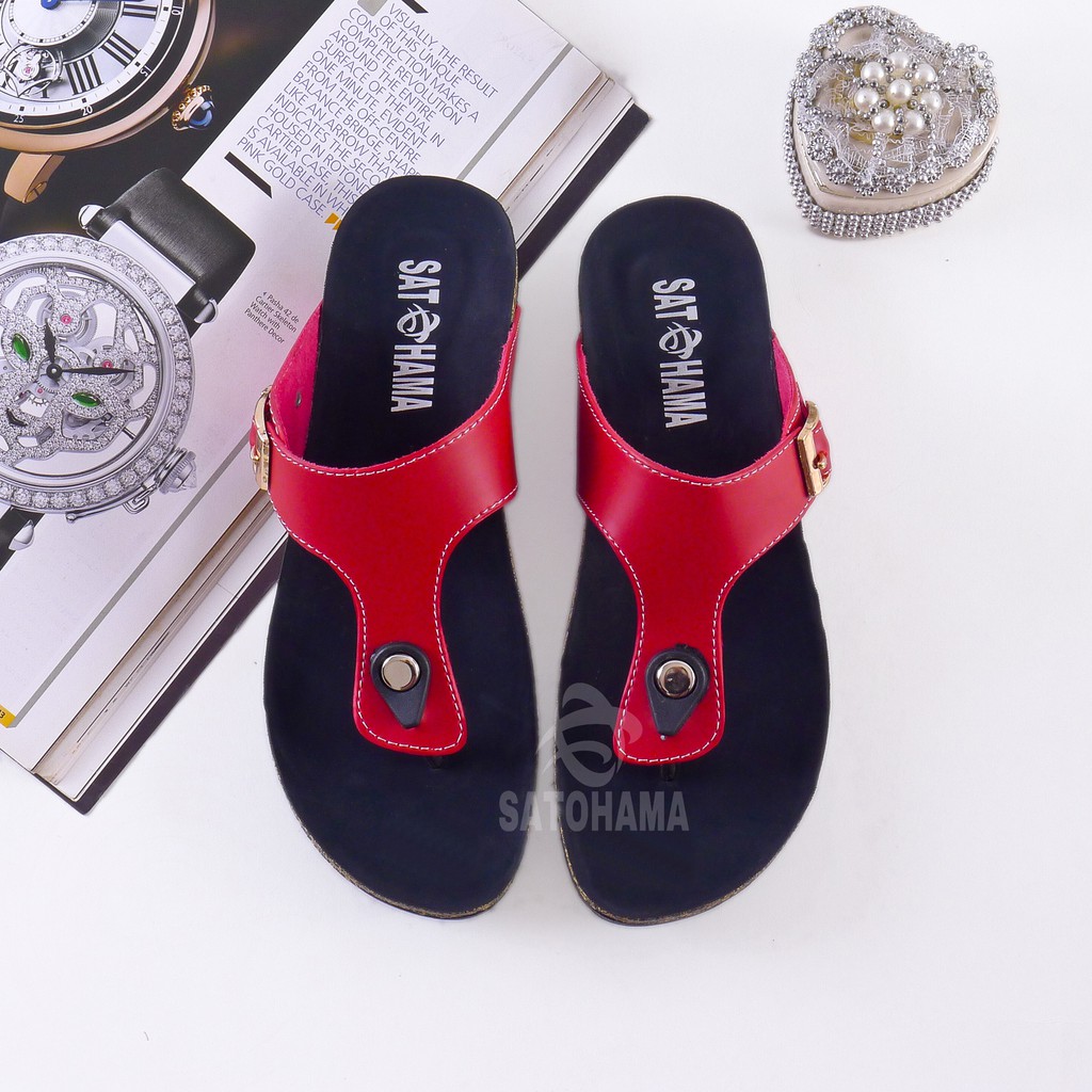 Satohama Sandal Flat Wanita Santai Footbed ST04