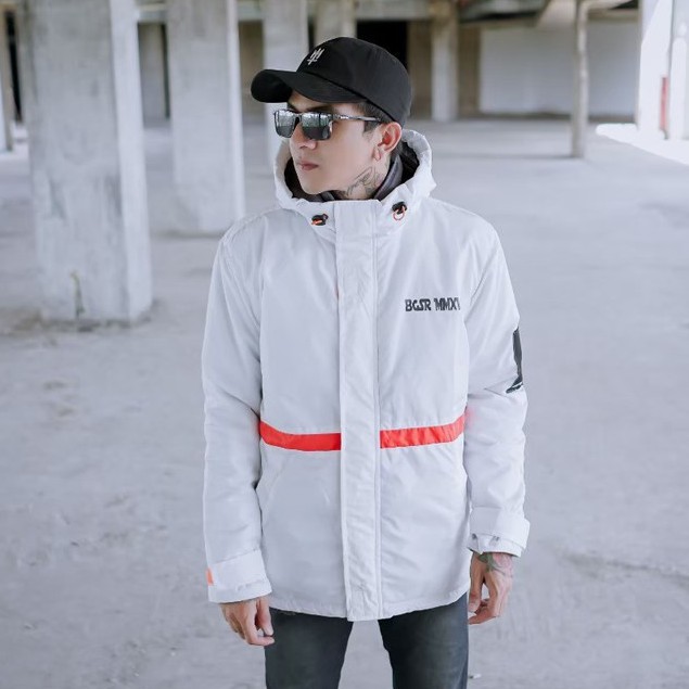 BGSR Jaket Parasut Waterproof Windbreaker Hoodie