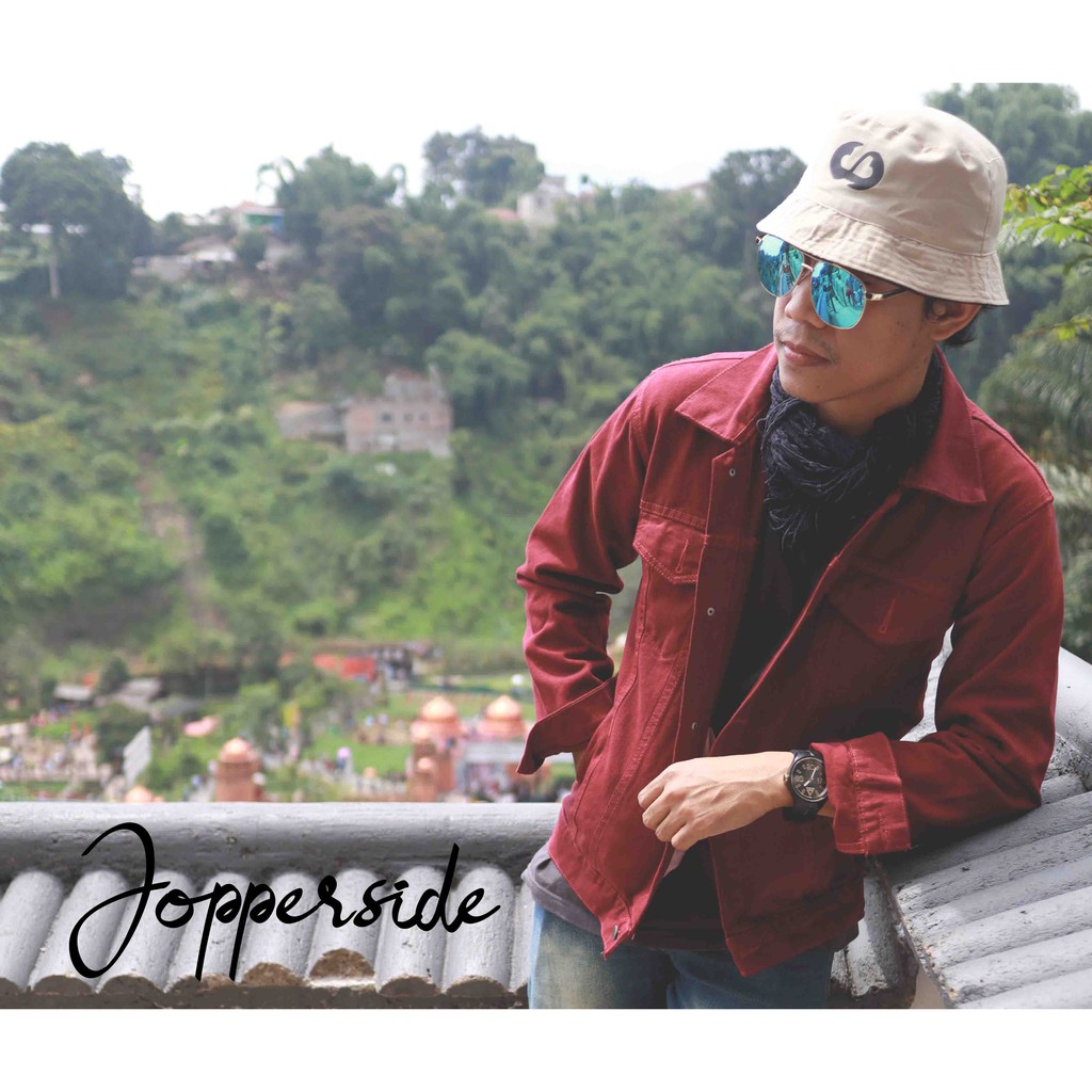 TOPI BUCKET BOLAK-BALIK FISHERMAN PANTAI PRIA WANITA PREMIUM ORIGINAL IMPORT LOGO JOPPERSIDE HBM1
