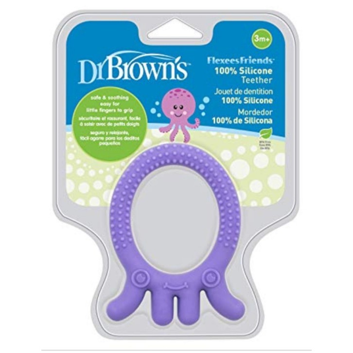 dr brown's fleexes friends / teether octopus / gigitan bayi te006