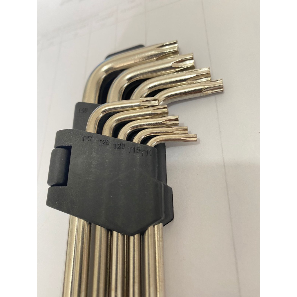 Kunci L Bintang Polos Set 9 pcs  Kunci L Panjang Ball Point Hex Key