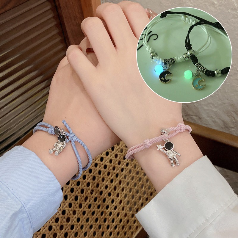 2pcs Gelang Luminous Adjustable Untuk Pria Dan Wanita