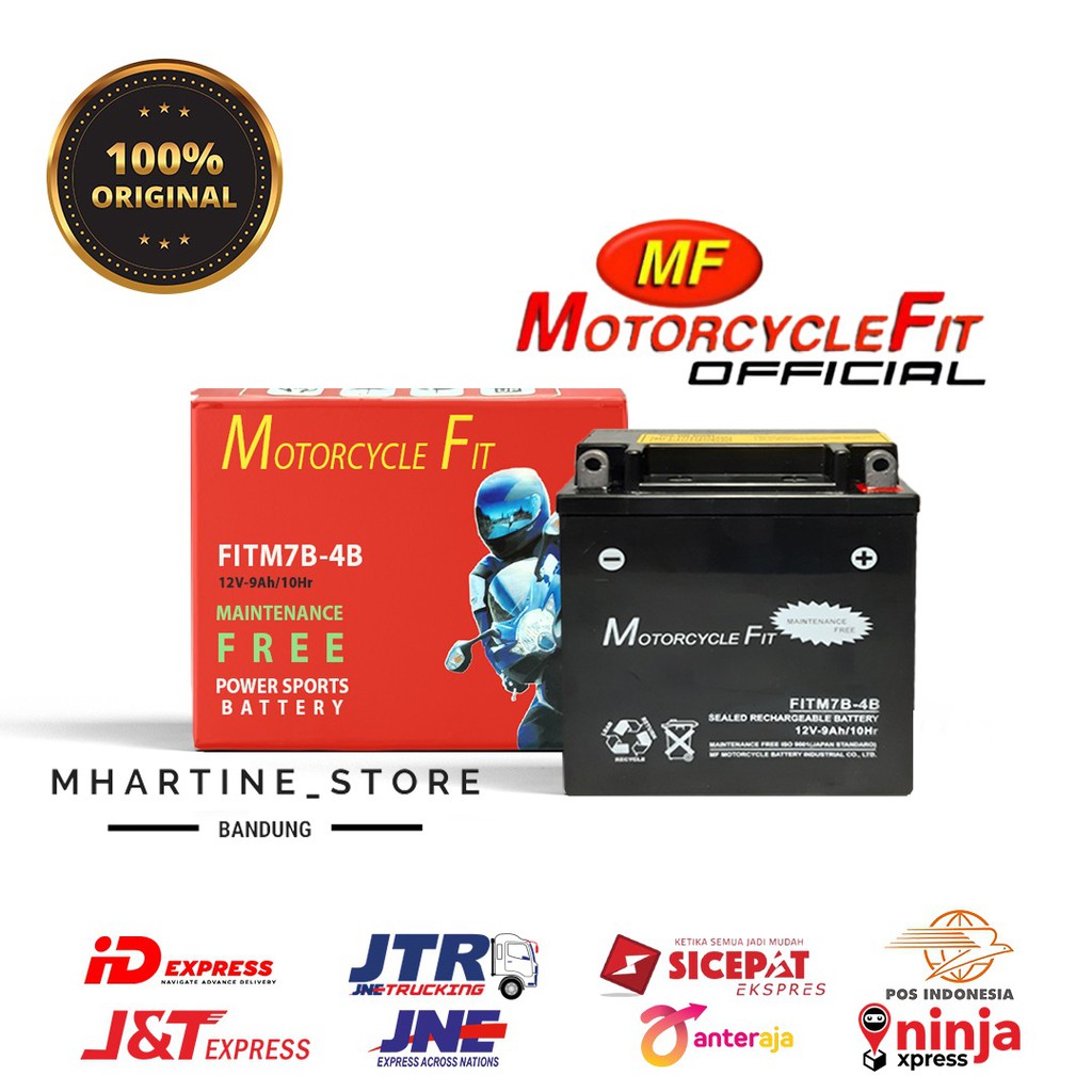 ACCU AKI MOTOR GM7B-4B PALING BAGUS 12 VOLT 9 AH