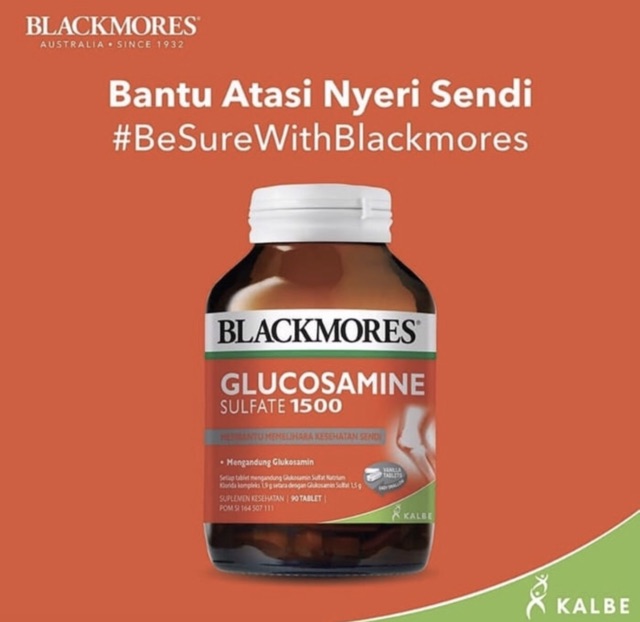 Blackmores glucosamine 1500 isi 90 tablet ( pelumas sendi mengurangi rasa sakit pada sendi )